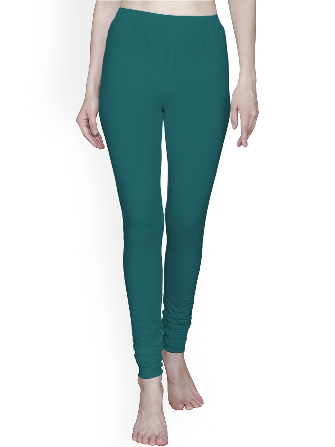 

T.T. Bio Washed Ultra Soft Churidar Length Leggings, Green