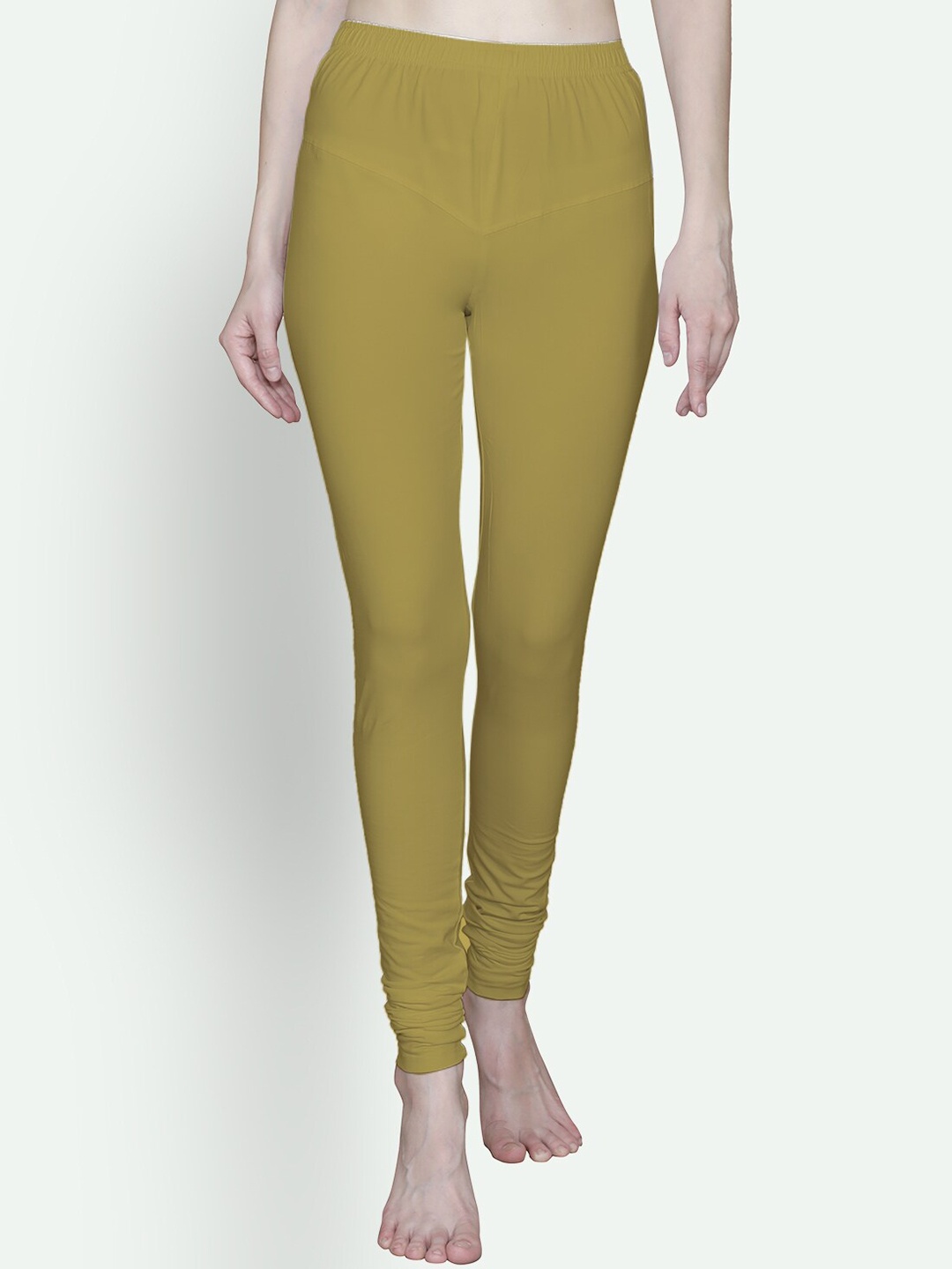 

T.T. Bio Washed Ultra Soft Churidar Length Leggings, Khaki