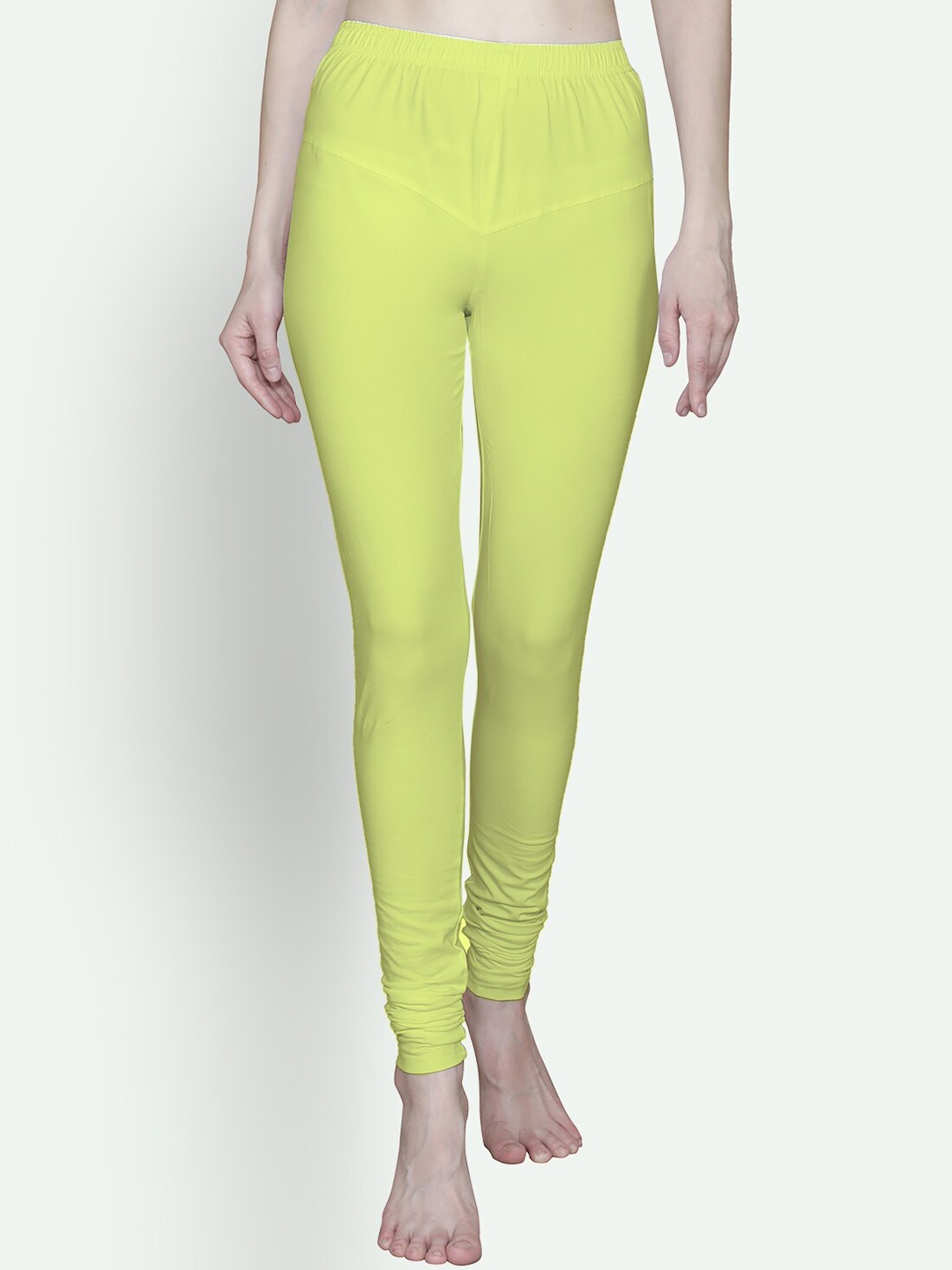 

T.T. Bio Washed Churidar Length Leggings, Yellow