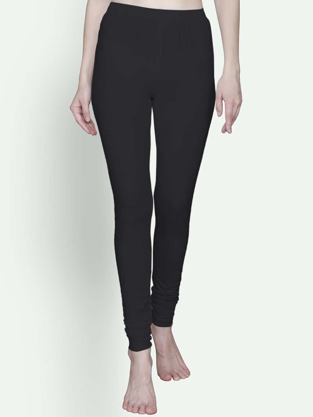 

T.T. Cotton Lycra Cool Churidar Length Leggings, Black