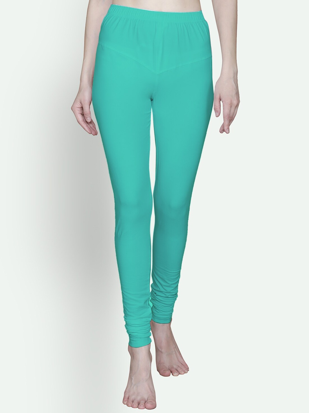 

T.T. Bio Washed Churidar Length Leggings, Green