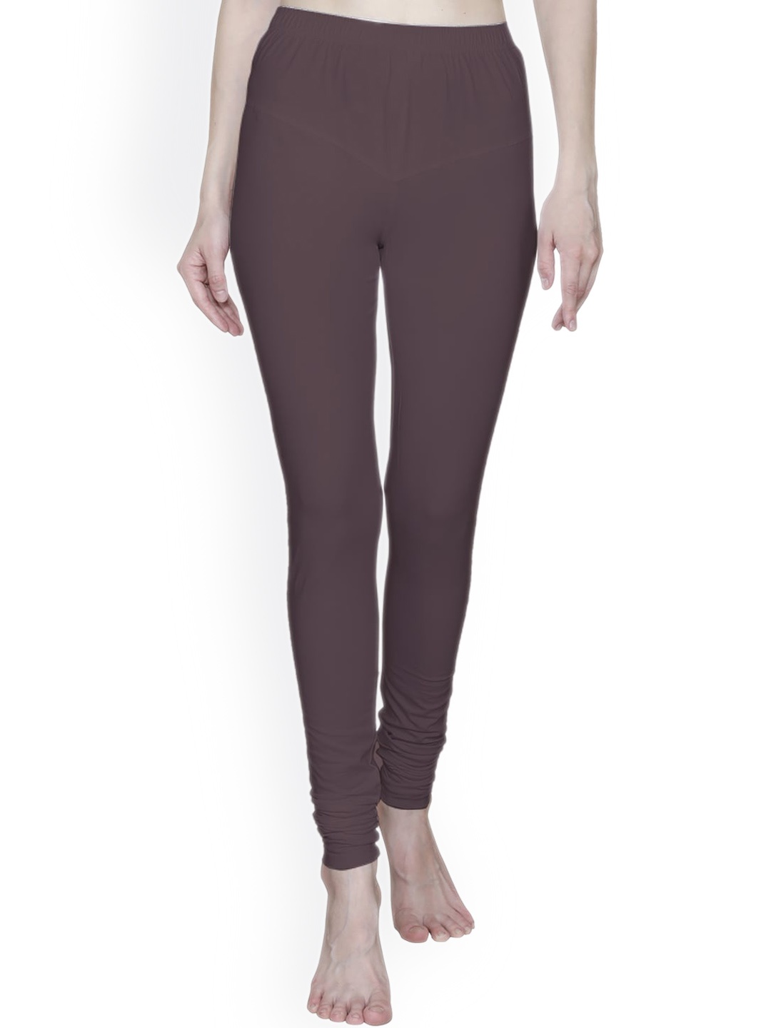 

T.T. Bio Washed Churidar Length Leggings, Coffee brown