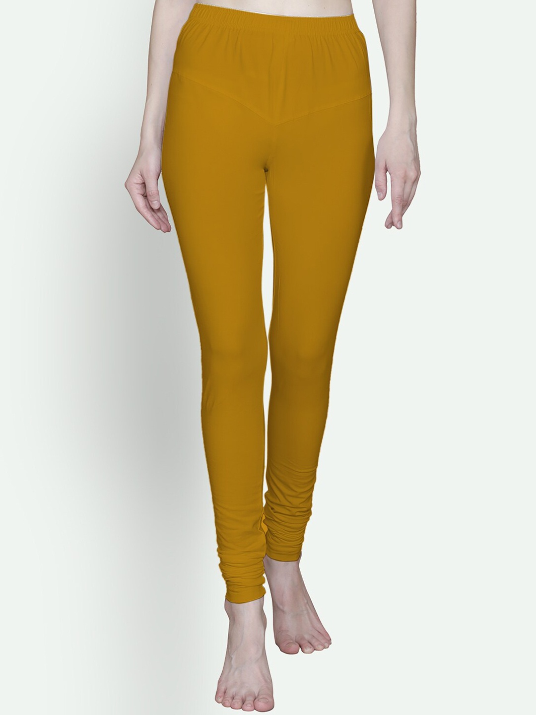 

T.T. Bio Washed Churidar Length Leggings, Mustard