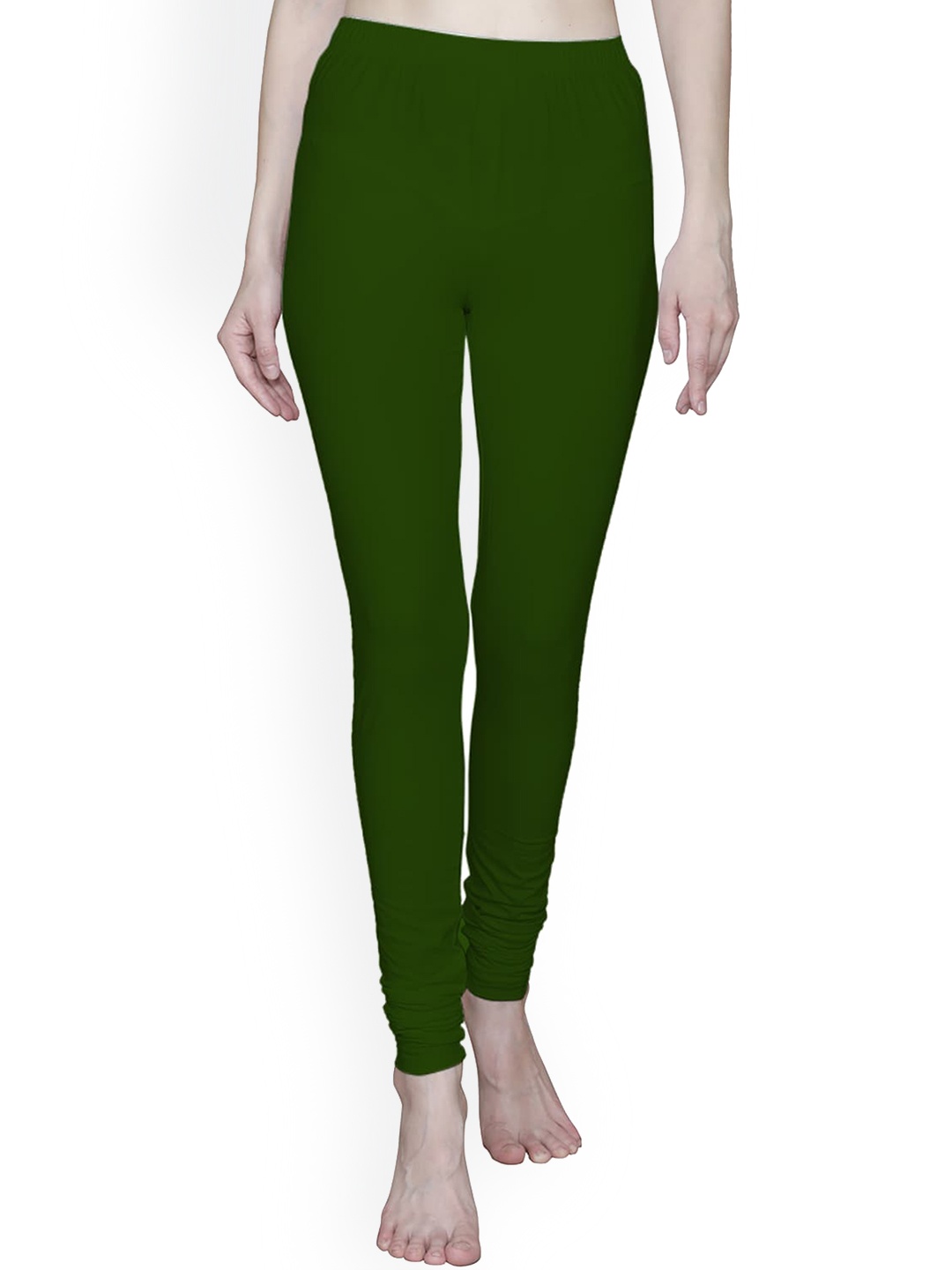 

T.T. Bio Washed Ultra Soft Churidar Length Leggings, Green