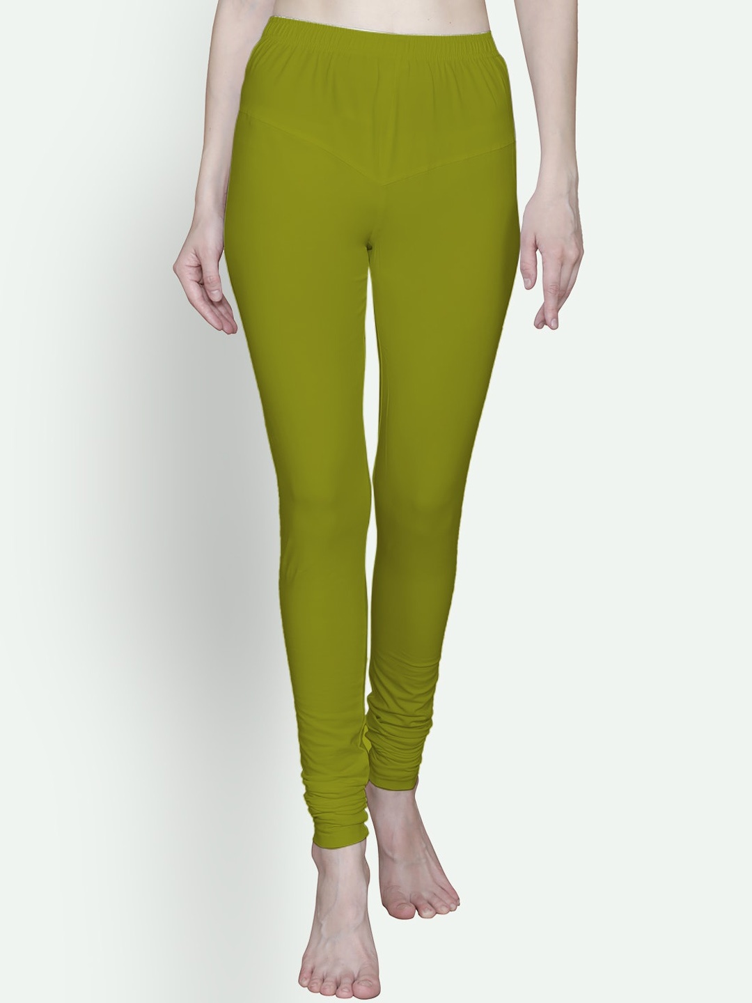 

T.T. Bio Washed Ultra Soft Churidar Length Leggings, Olive