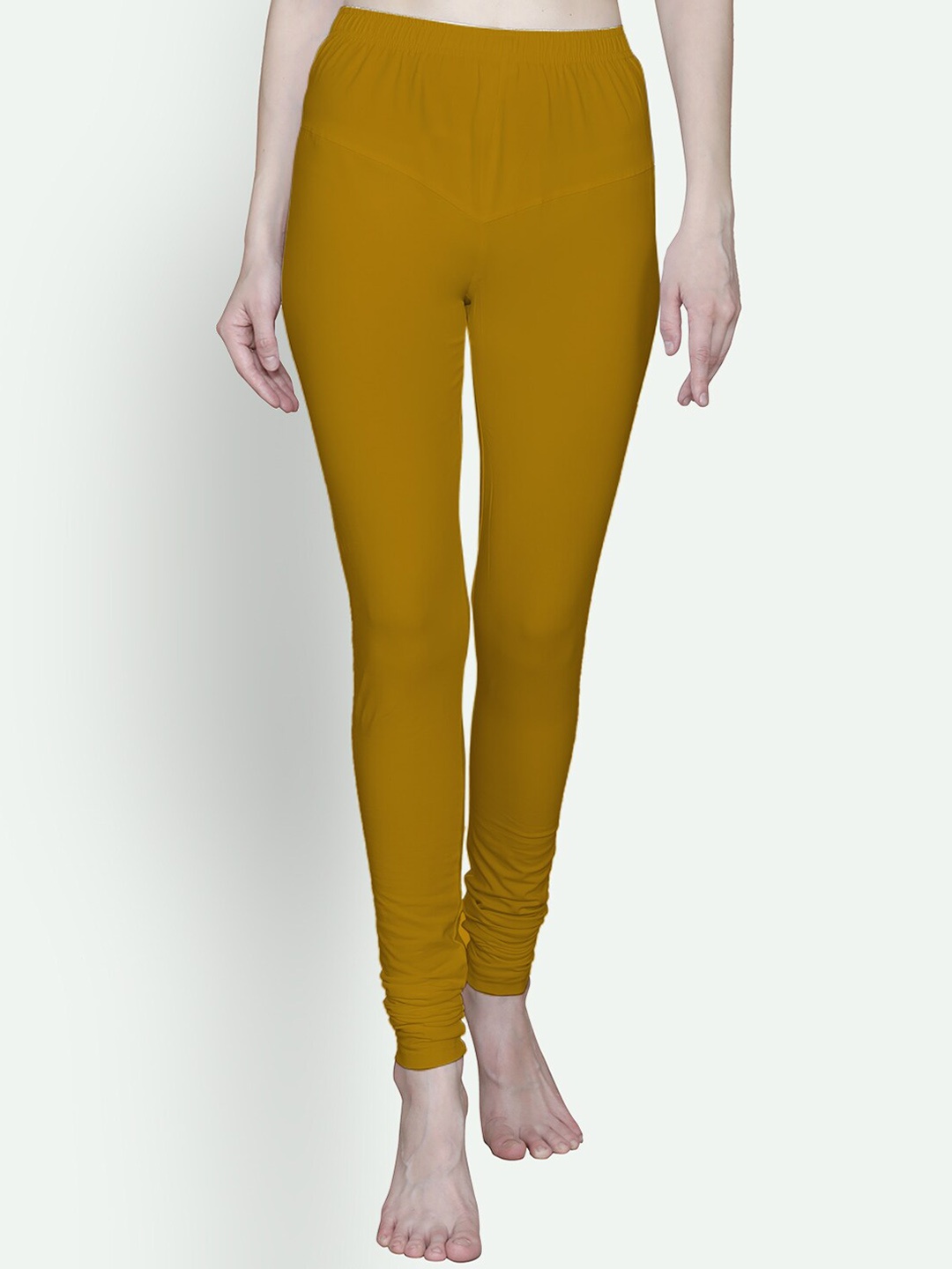 

T.T. Bio Washed Churidar Length Leggings, Mustard