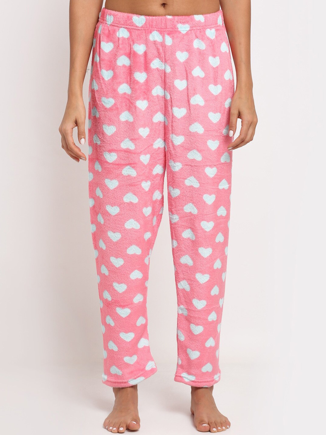 

NEUDIS Women Printed Fleece Lounge Pants, Pink