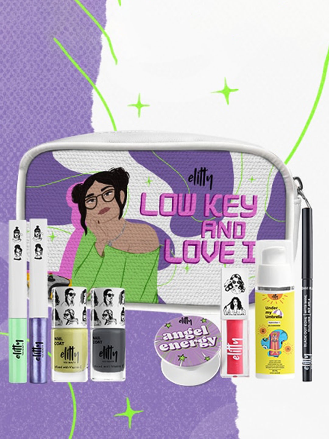 

Elitty 10 Pcs Lowkey and Love It Complete Makeup Kit with 3 Freebies, Multi