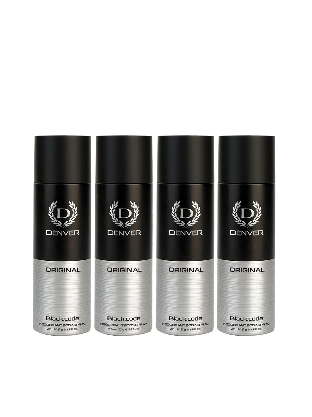 

Denver Men Set of 4 Original Black.code Deodorant Body Spray - 127g (200ml) each