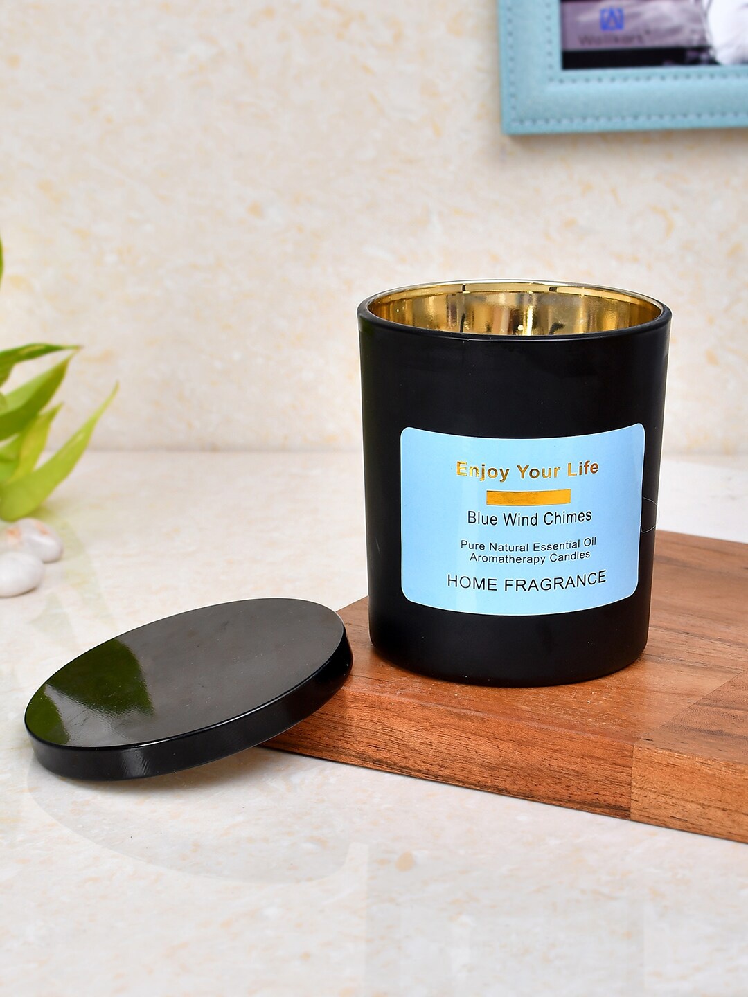 

TAYHAA Black Pure Essence Aromatherapy Candle Jar with Lid