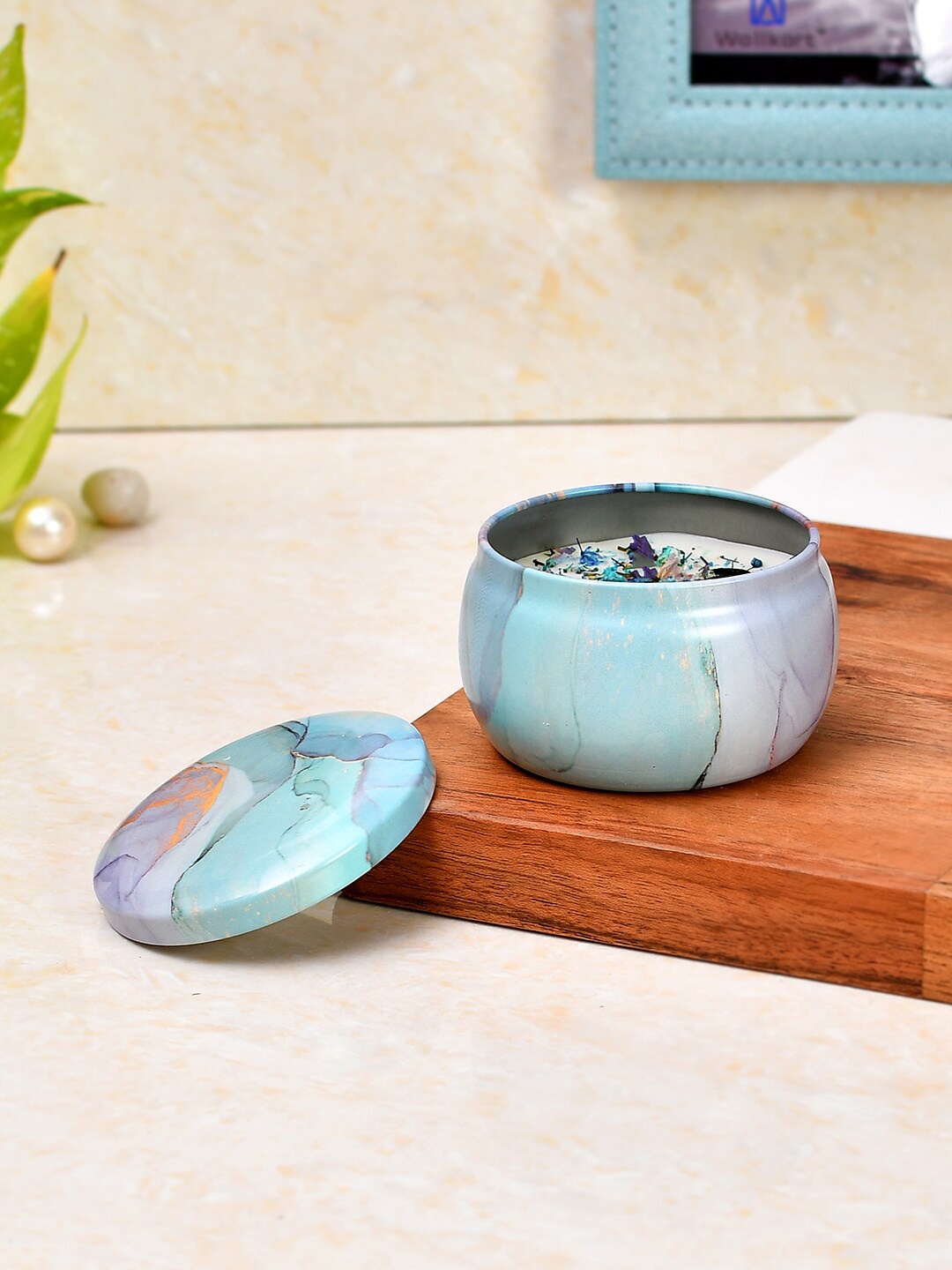 

TAYHAA Blue & Pink Serenity Essential Candle Jar With Lid