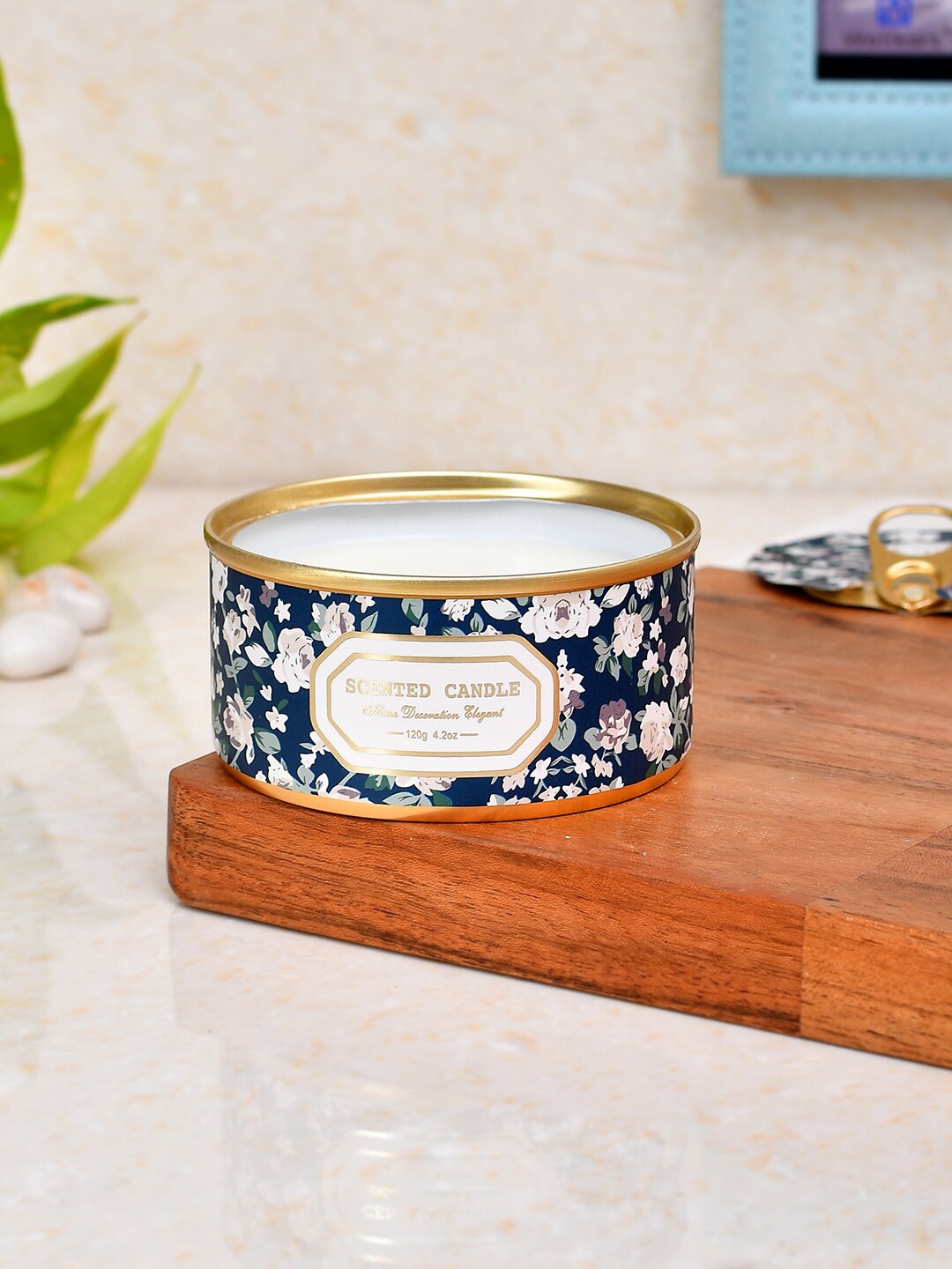 

TAYHAA Navy Blue Ruby Glow Scented Tealight Candle With Lid