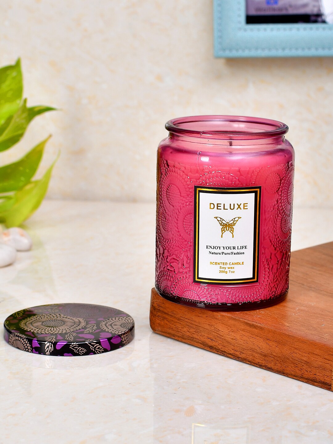 

TAYHAA Red Tranquil Breeze Scented Candle With Lid