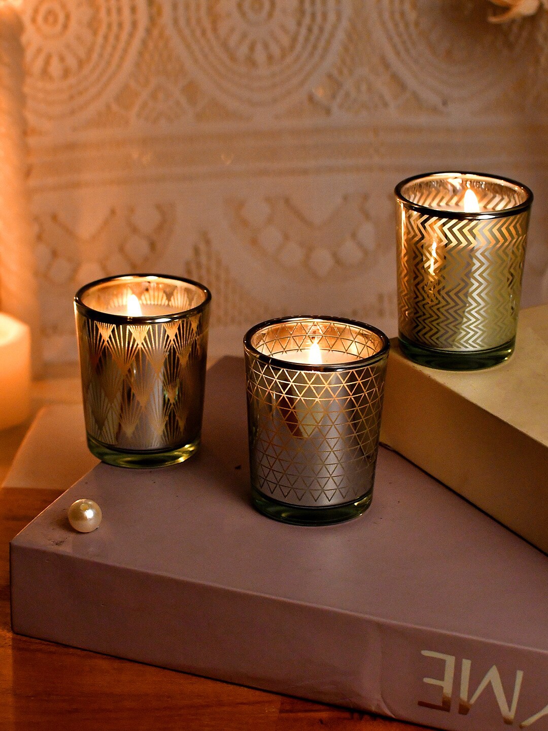

TAYHAA Grey 3 Pieces Scented Candles Jar