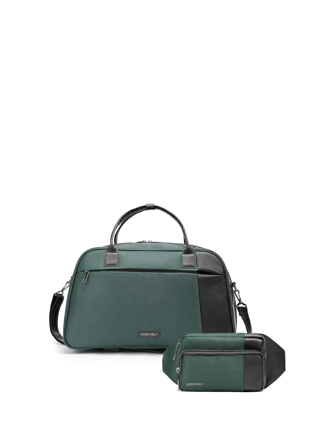 

Assembly Unisex Colourblocked Duffel Bag With Fanny Bag, Green