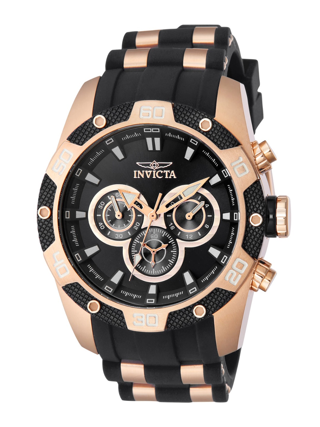 

Invicta Men Stainless Steel Straps Chronograph Analogue Watch 40052, Black