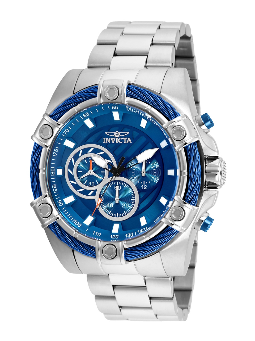 

Invicta Bolt Men Stainless Steel Bracelet Style Strap Chronograph Analogue Watch 25513, Blue