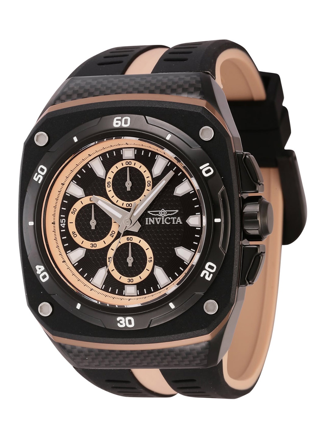 

Invicta Men Round Dial & Straps Analogue Watch 46105, Black