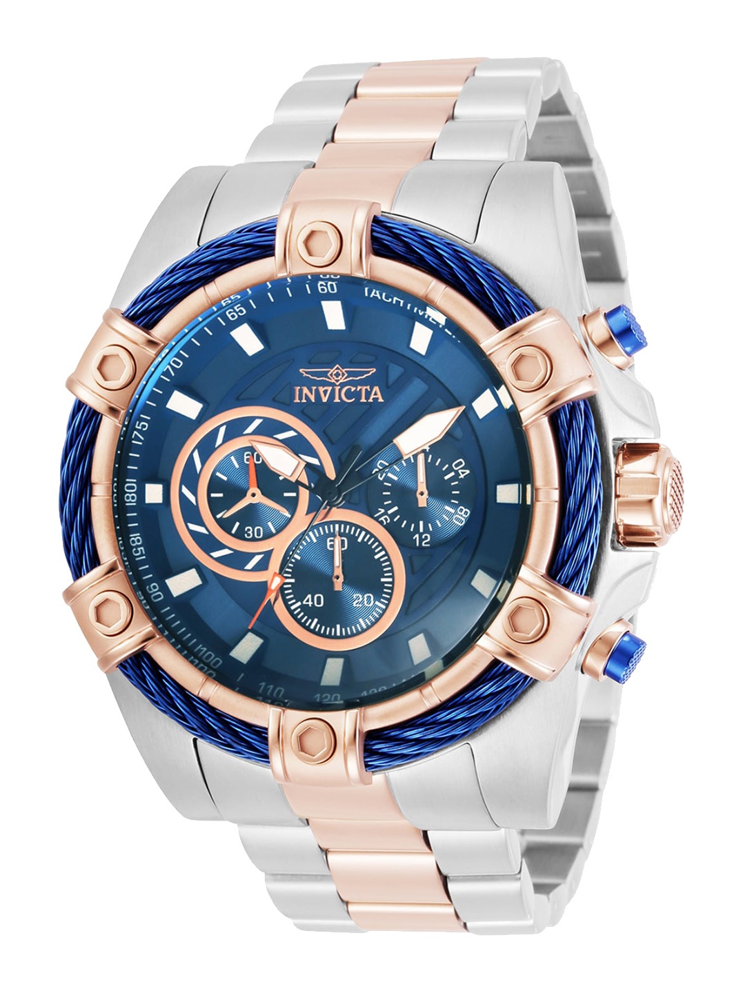 

Invicta Unisex Stainless Steel Bracelet Style Straps Chronograph Analogue Watch 32312, Blue