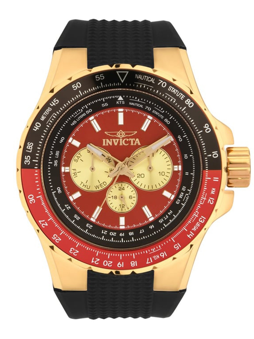 

Invicta Unisex Multicoloured Dial & Straps Chronograph Analogue Watch 44614, Red