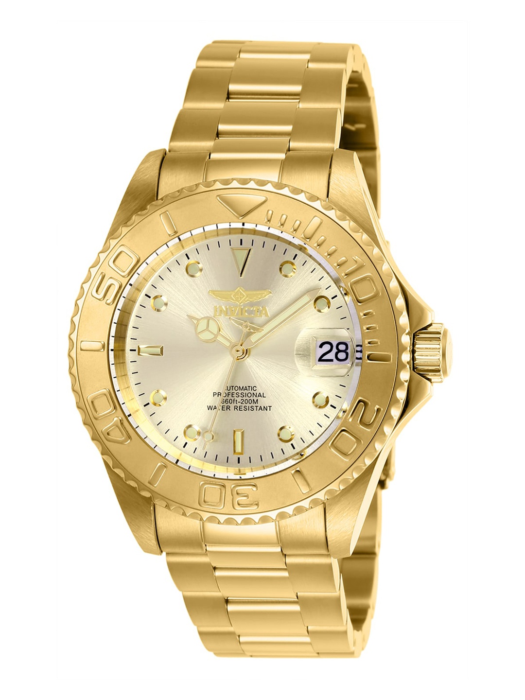 

Invicta Men Stainless Steel Water Resistance Bracelet Style Straps Analogue Watch 9010OB, Beige