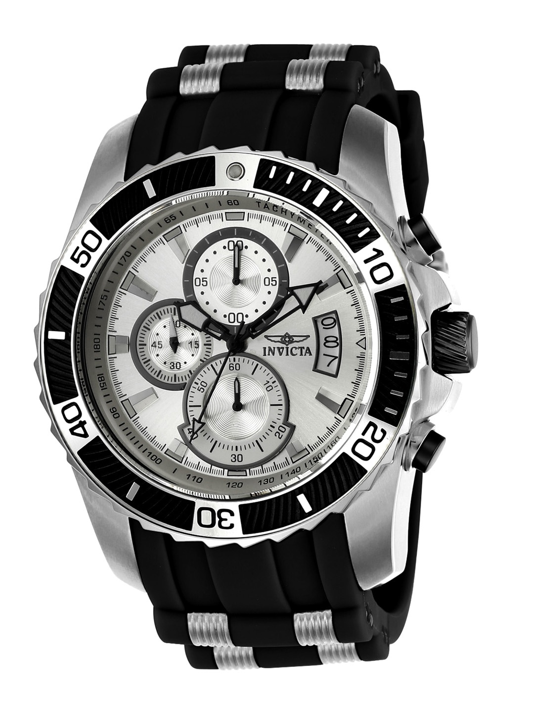 

Invicta Pro Diver Men Stainless Steel Analogue Chronograph Watch 22428, Silver