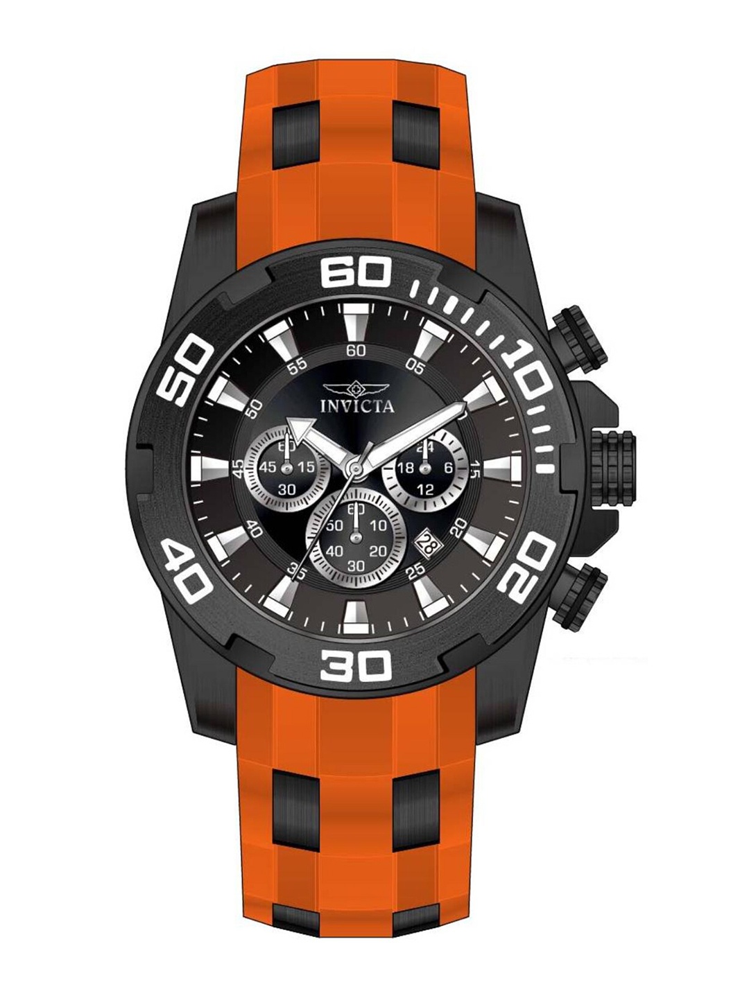 

Invicta Pro Diver Men Stainless Steel Strap Chronograph Analogue Watch 44550, Black