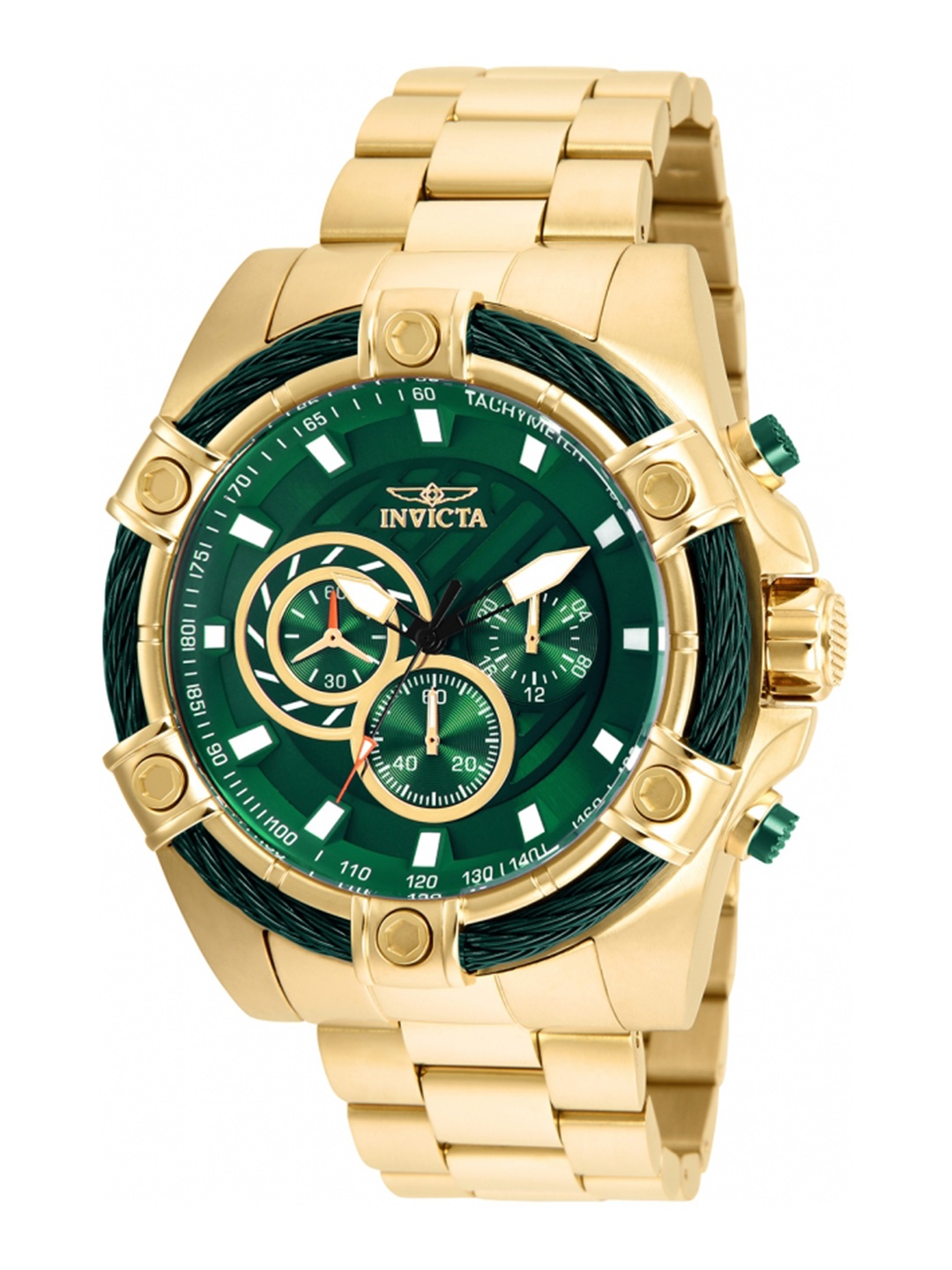 

Invicta Unisex Patterned Dial & Stainless Steel Straps Analogue Watch 25517, Green