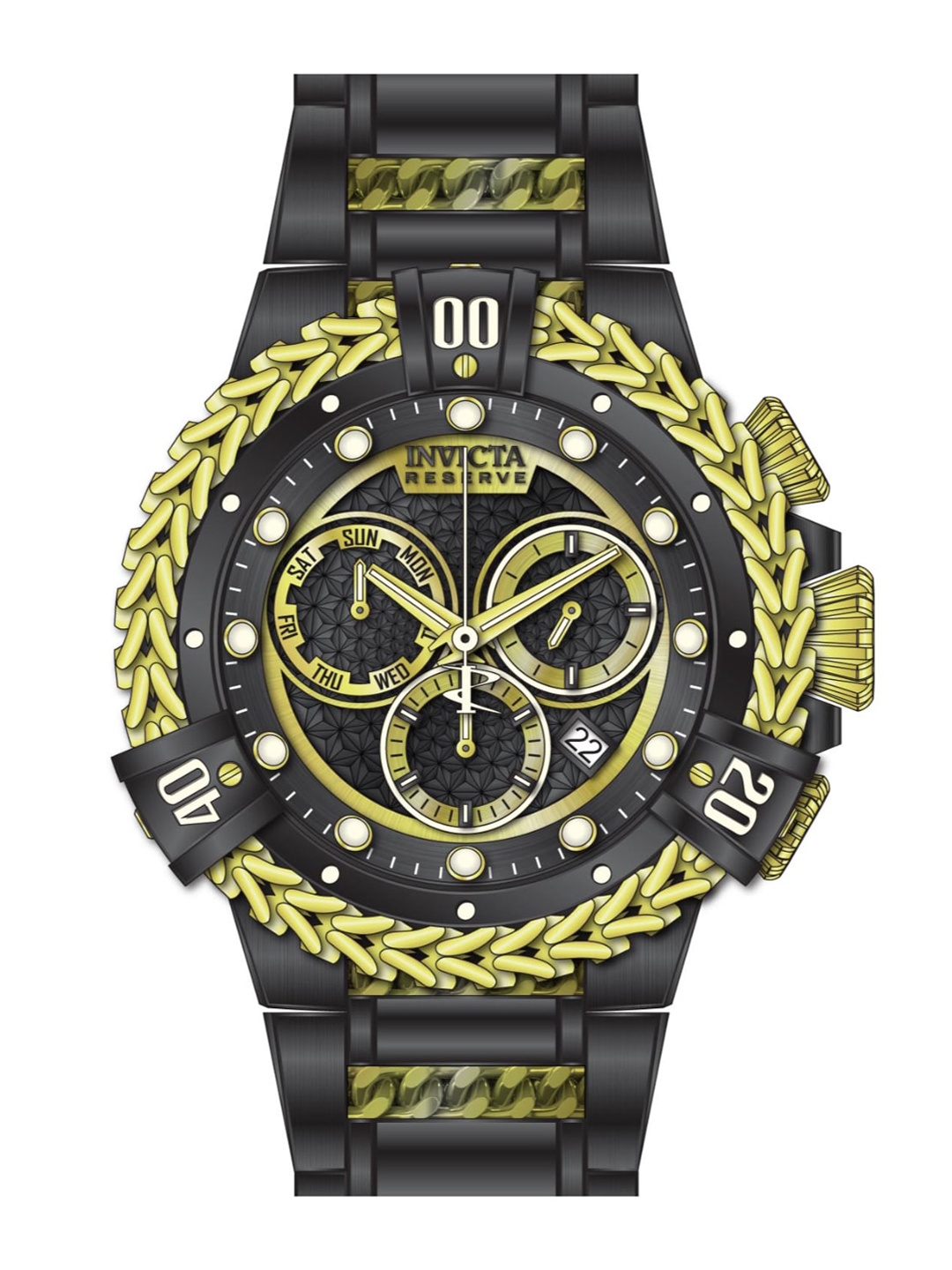 

Invicta Unisex Textured Dial & Stainless Steel Straps Analogue Watch 30546, Black