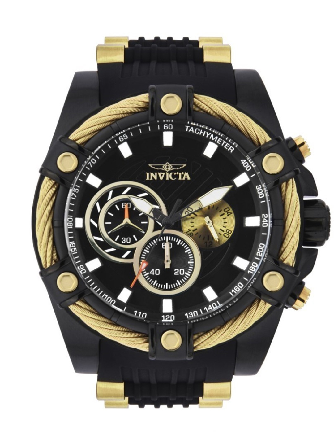 

Invicta Men Patterned Dial & Stainless Steel Analogue Chronograph Watch 28015, Black