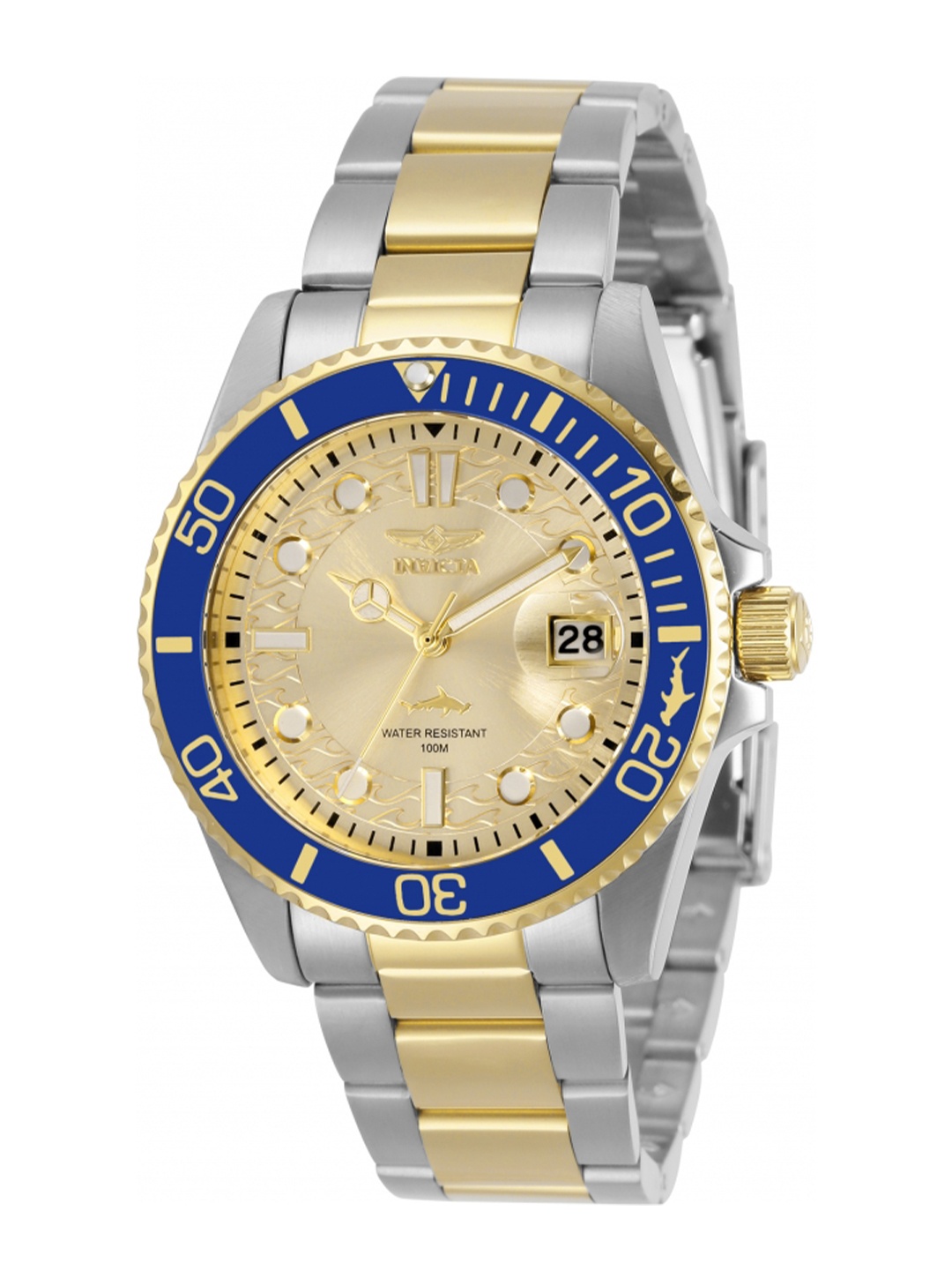 

Invicta Unisex Embellished Dial & Bracelet Style Straps Analogue Watch 30482, Gold