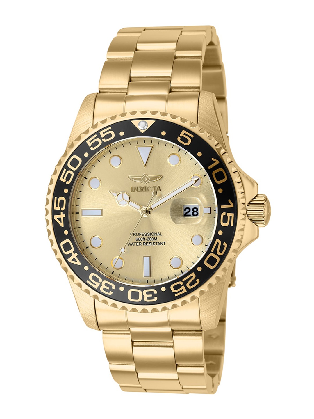 

Invicta Unisex Embellished Dial & Bracelet Style Straps Analogue Watch 36552, Gold