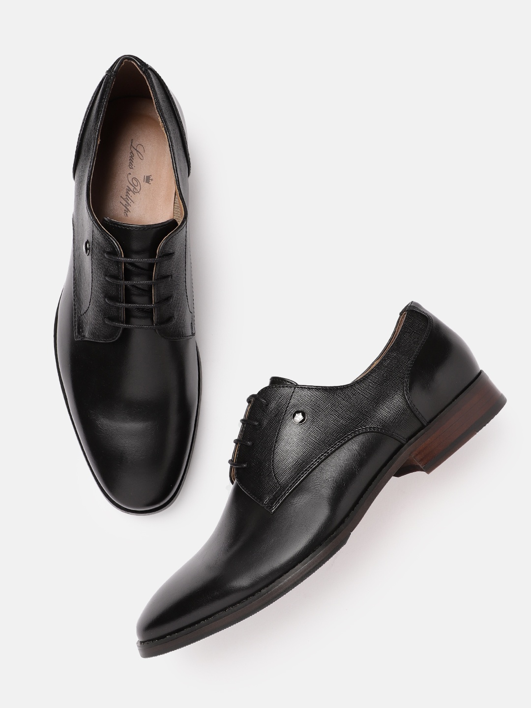

Louis Philippe Men Leather Formal Derbys, Black
