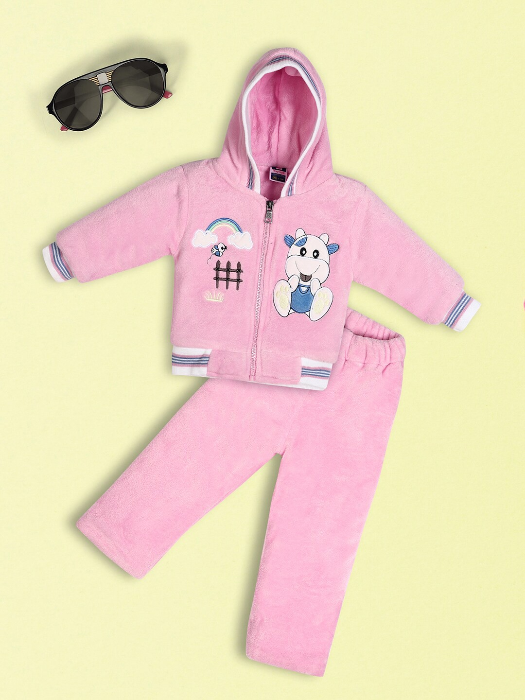 

V-Mart Kids Printed Sweatshirt With Trousers, Pink