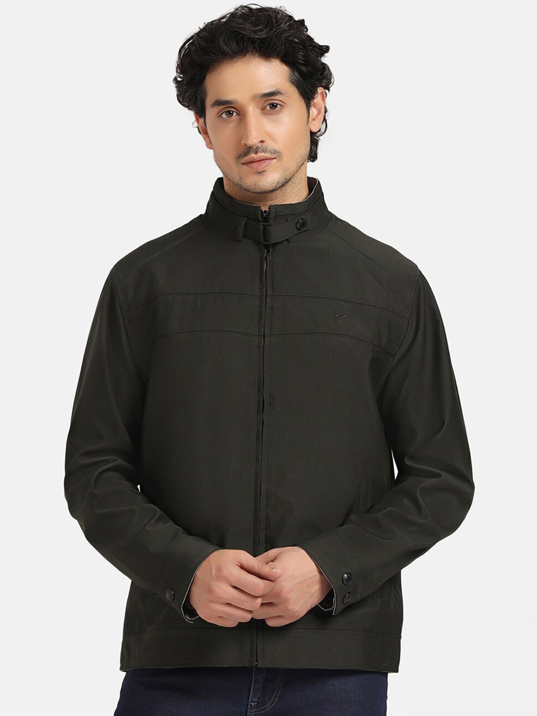 

Blackberrys Mock Collar Reversible Bomber Jacket, Olive