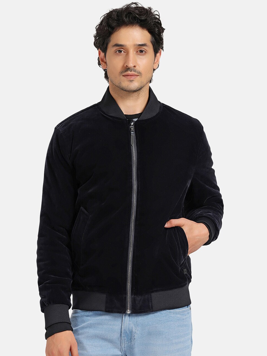 

Blackberrys Mock Collar Bomber Jacket, Navy blue