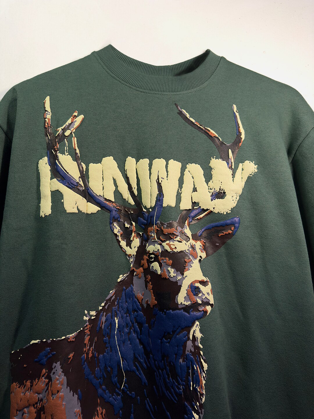 

FUGAZEE Green Graphic Printed Oversized Cotton Sweatshirt