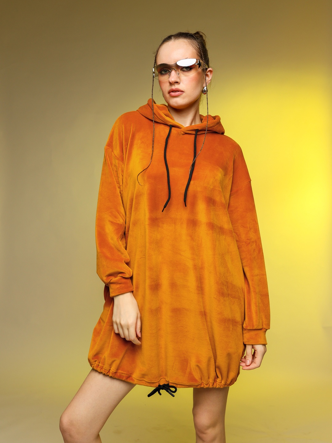 

Stylecast X Hersheinbox Velvet Mini Jumper Dress, Orange