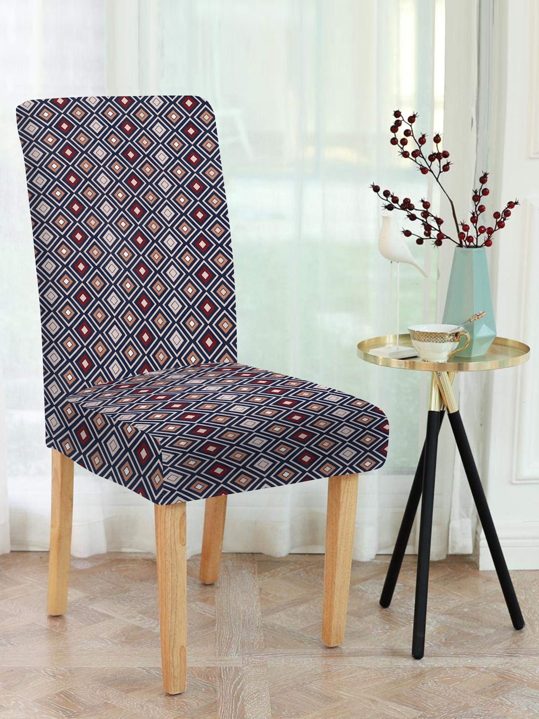 

Slushy Mushy Black & Red Floral Printed Chair Cover
