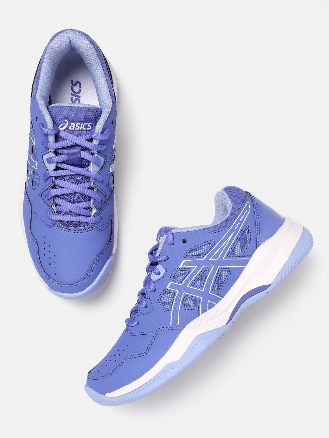 

ASICS Women Round-Toe Gel-Renma Pickleball Shoes with Brand Logo Detail, Blue