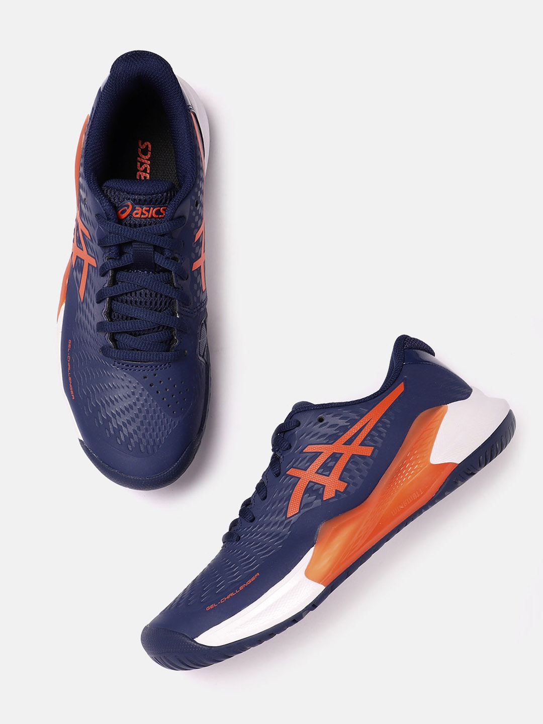 

ASICS Men Textured GEL-CHALLENGER 14 Tennis Shoes, Navy blue