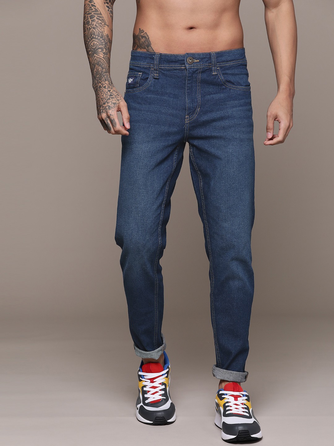 

The Roadster Lifestyle Co. Men Slim Fit Stretchable Jeans, Navy blue