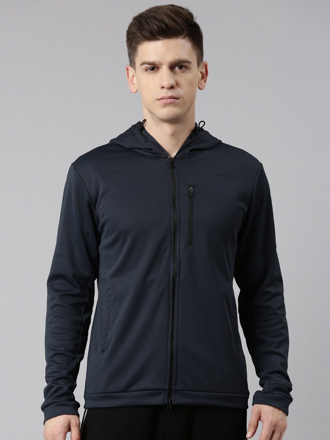 

Proline Hooded Cotton Front Open Sweatshirt, Navy blue