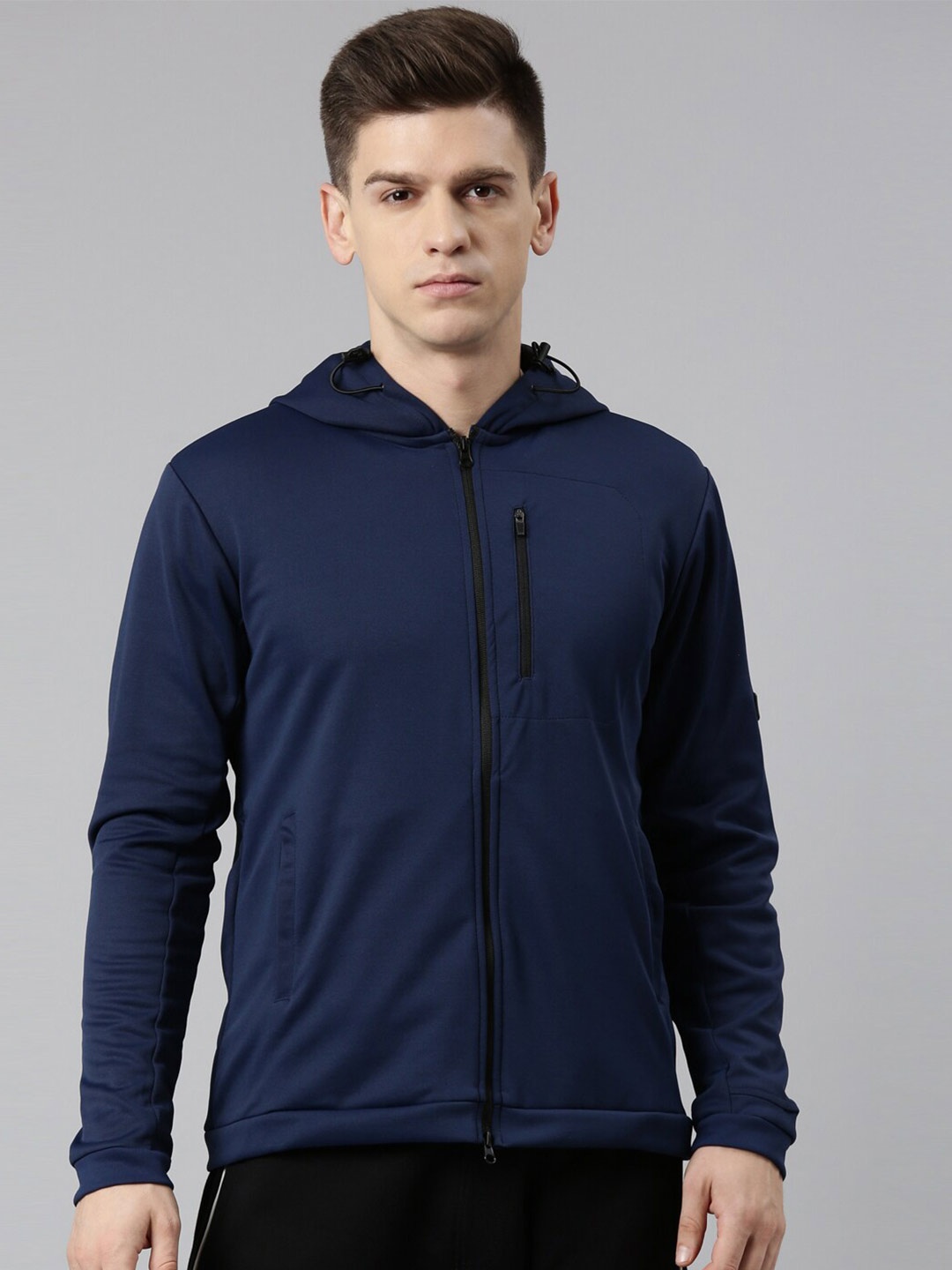 

Proline Hooded Cotton Front Open Sweatshirt, Navy blue