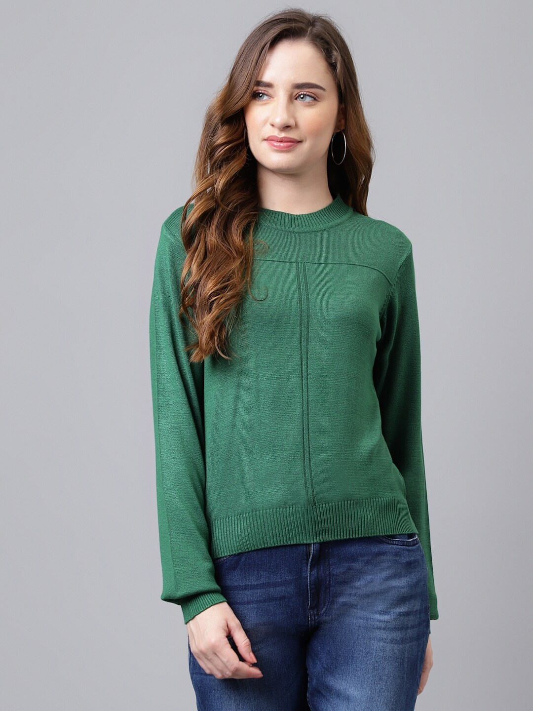 

Latin Quarters Round Neck Pullover, Green