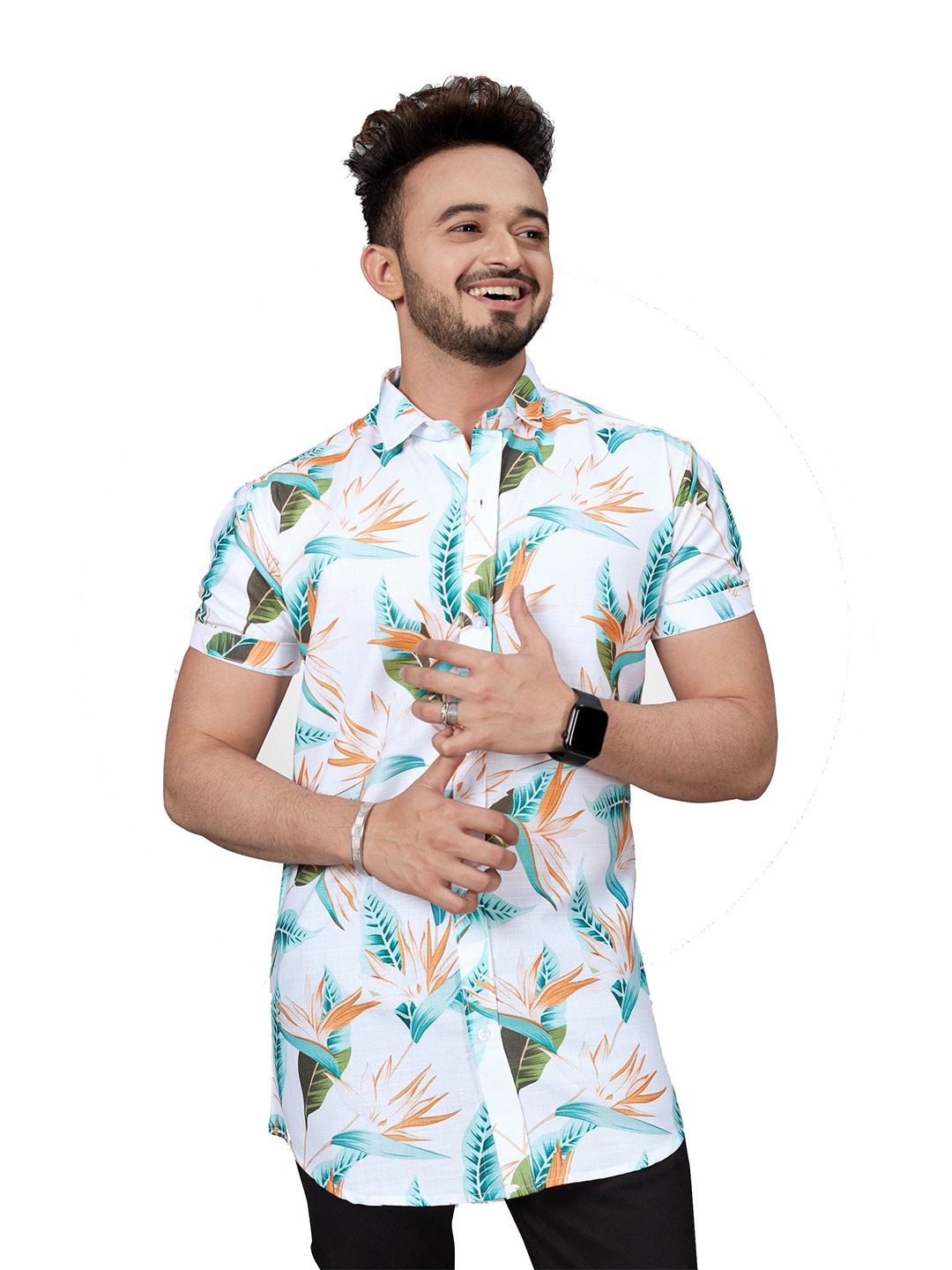 

Bought First Relaxed Floral Opaque Printed Casual Shirt, White