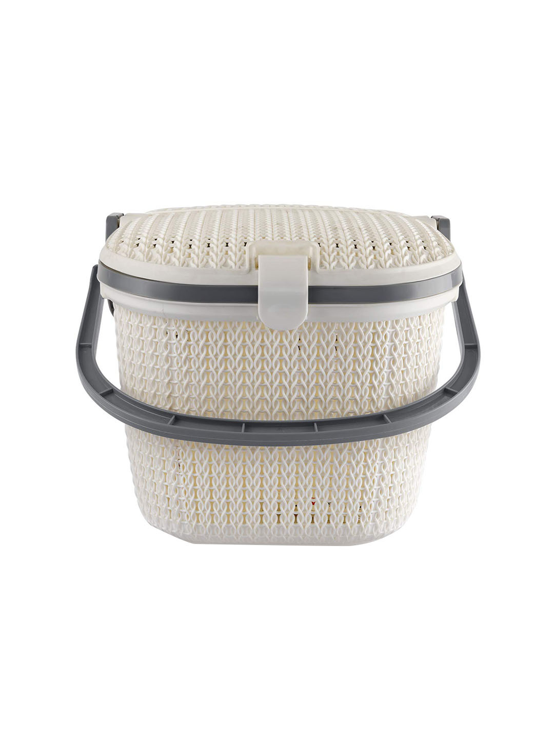 

Cello Knitstyle White Plastic Laundry Storage Shopping Basket