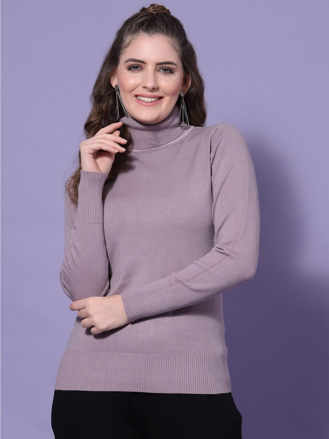 

Mafadeny Turtle Neck Pullover Sweater, Mauve
