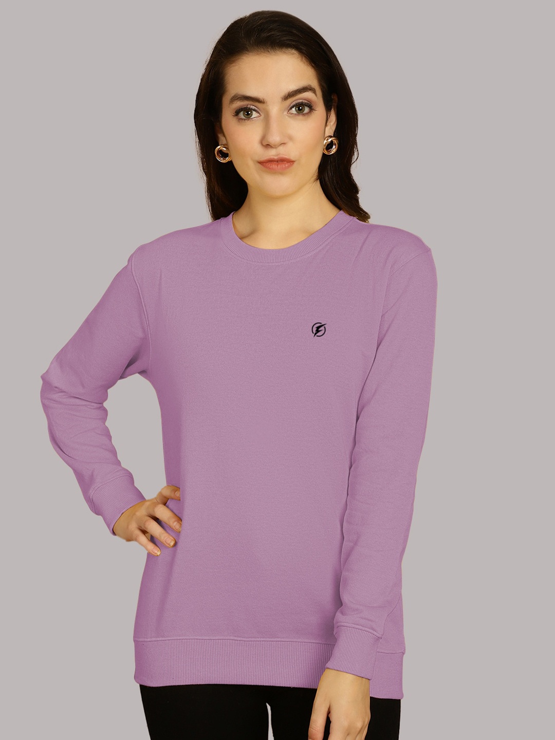 

Friskers Round Neck Fleece Sweatshirt, Purple