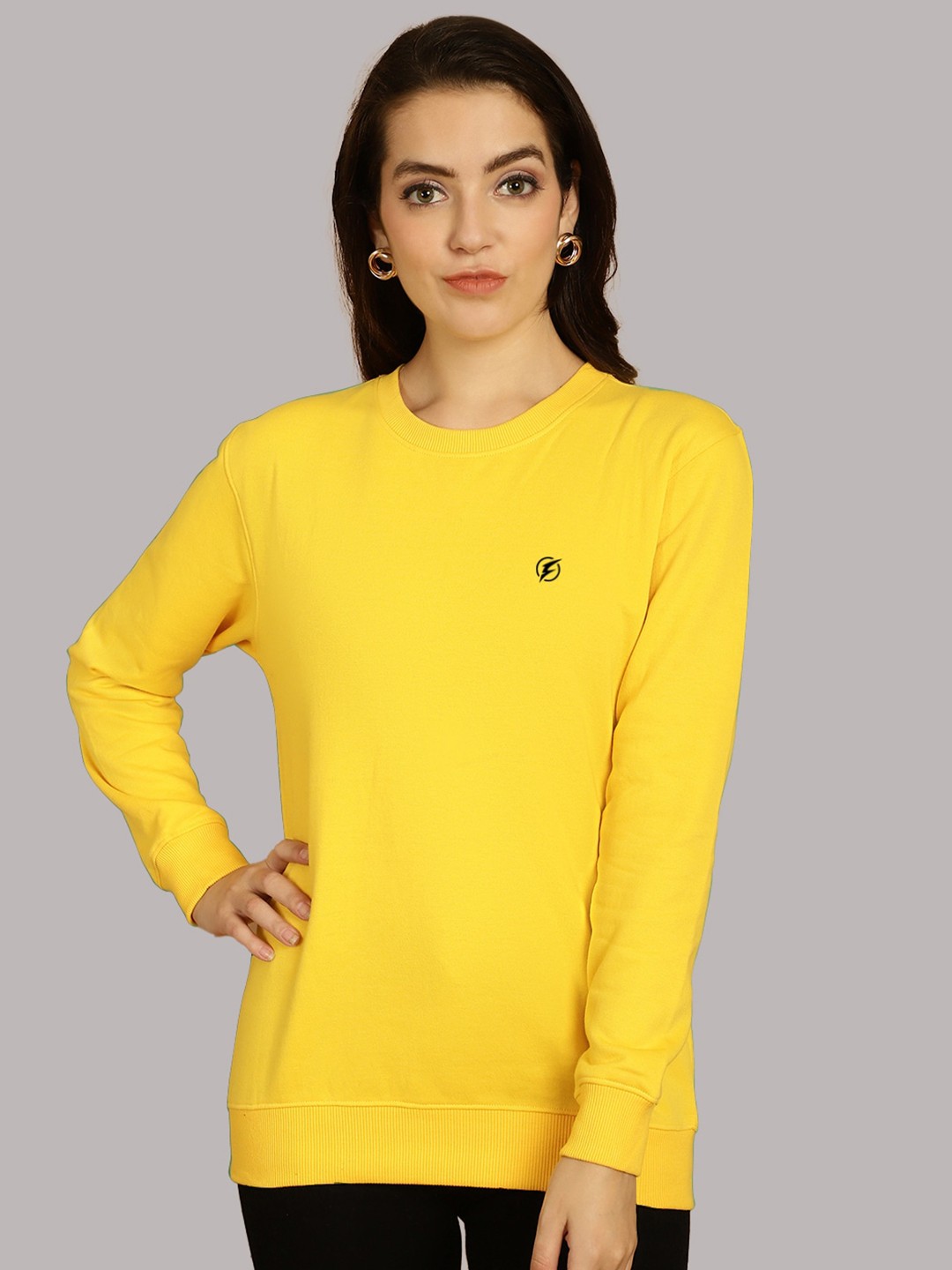 

Friskers Round Neck Fleece Sweatshirt, Yellow